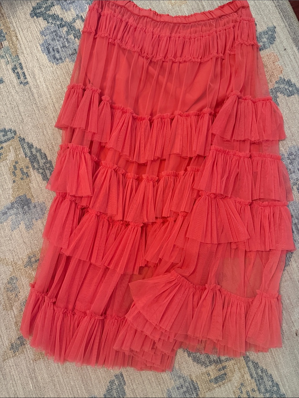Pink tulle skirt.